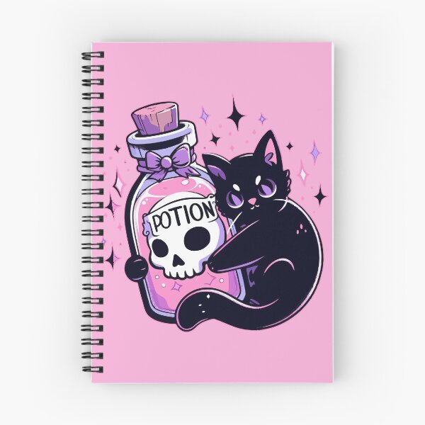 Item preview, Kawaii Black Cat, Pink Death Potion designed and sold by TomFrontierArt.