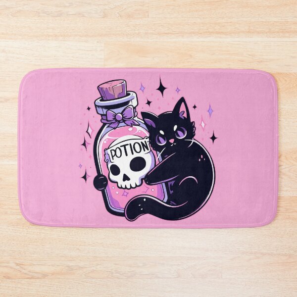 Item preview, Kawaii Black Cat, Pink Death Potion designed and sold by TomFrontierArt.