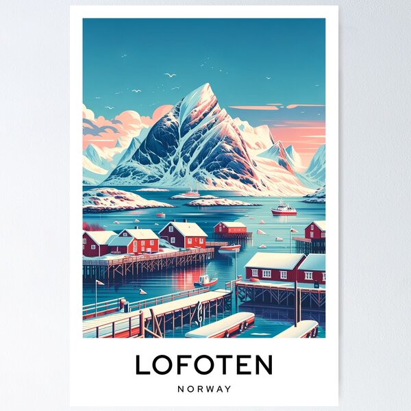 Item preview, Lofoten Norway - Digital Art Poster designed and sold by TravelMarvel.