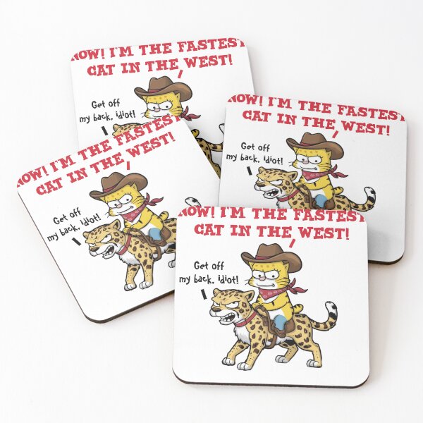 Item preview, I'm the fastest cat in the west - Funny cat riding cheetah  designed and sold by Micjr.