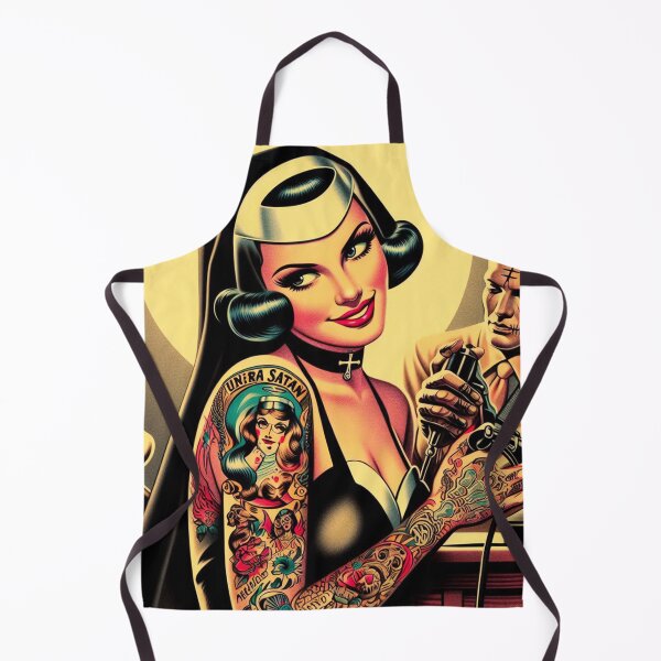 Item preview, Tattooed Nun Pin-up designed and sold by PulpVintage.