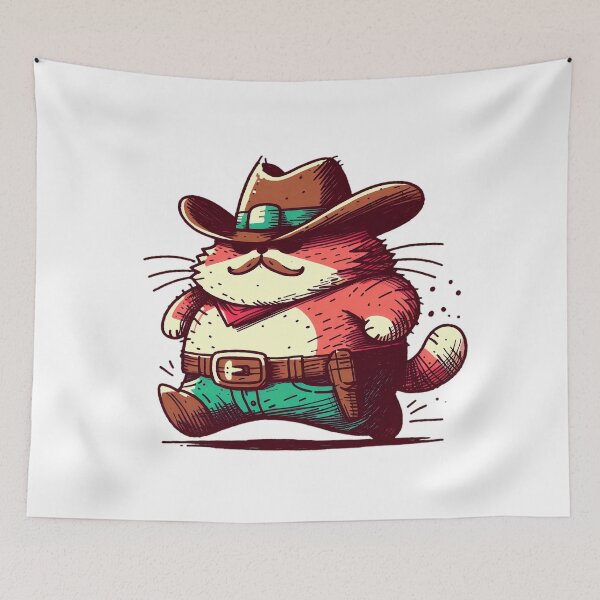Item preview, fatcat cowboy designed and sold by Funky Land.