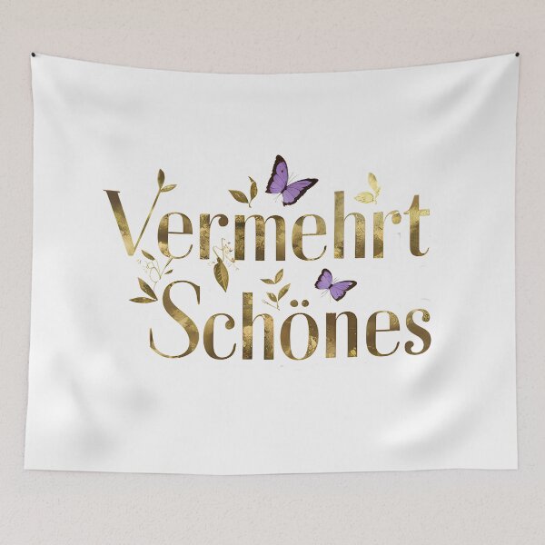 Artikelvorschau, „Vermehrt Schönes“ Gold Lila Zitat Typografie Design Hochzeit entworfen und verkauft von WatermelonPink.
