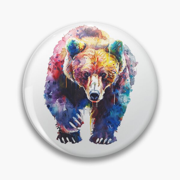 Item preview, Colourful Illustration of a Brown Bear designed and sold by Sticker1Central.