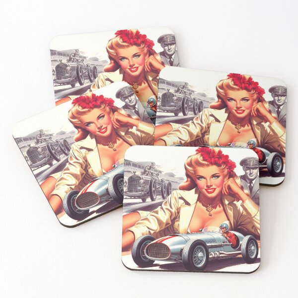 Item preview, Vintage Motorsports Pin-up designed and sold by PulpVintage.