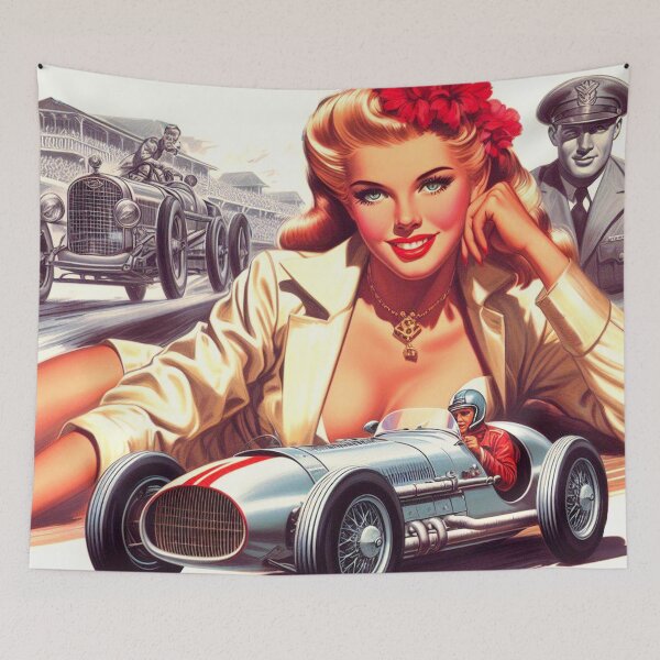 Item preview, Vintage Motorsports Pin-up designed and sold by PulpVintage.