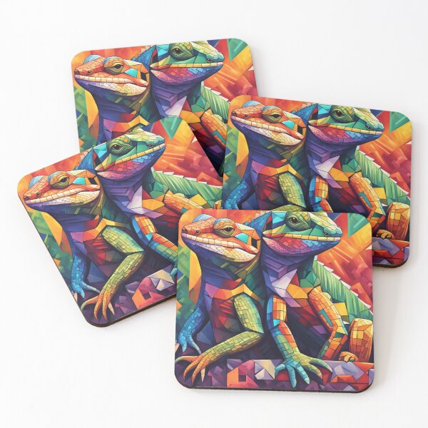 Item preview, Rainbow lizards in modern art designed and sold by seahorse crossing.