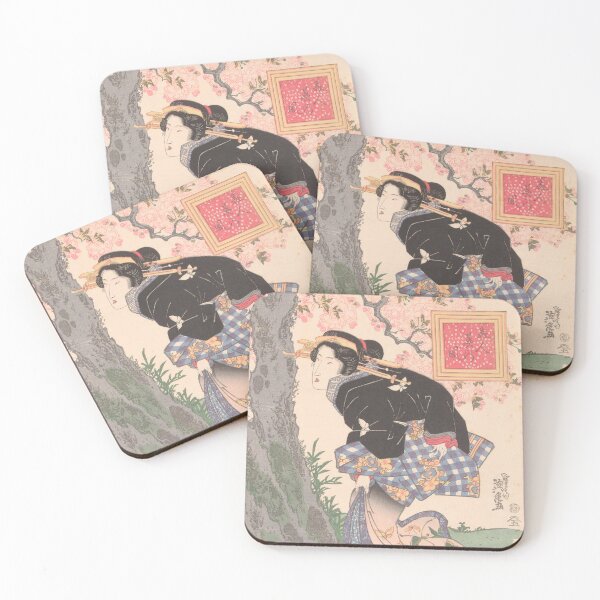 Item preview, Beauties under Cherry Blossoms Vintage Ukiyo-e Print III designed and sold by VintageArchive.