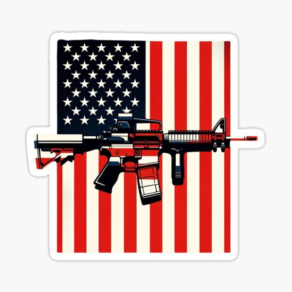 Vista previa del artículo con la obra «AR 15 Diseño patriótico de la bandera estadounidense para productos», diseñado y vendido por Gatsbird Design.