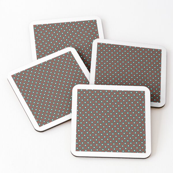 Item preview, Teal Red & White Squares & Diamonds Eternal Impressions Design designed and sold by Alchemy-A-La-G.