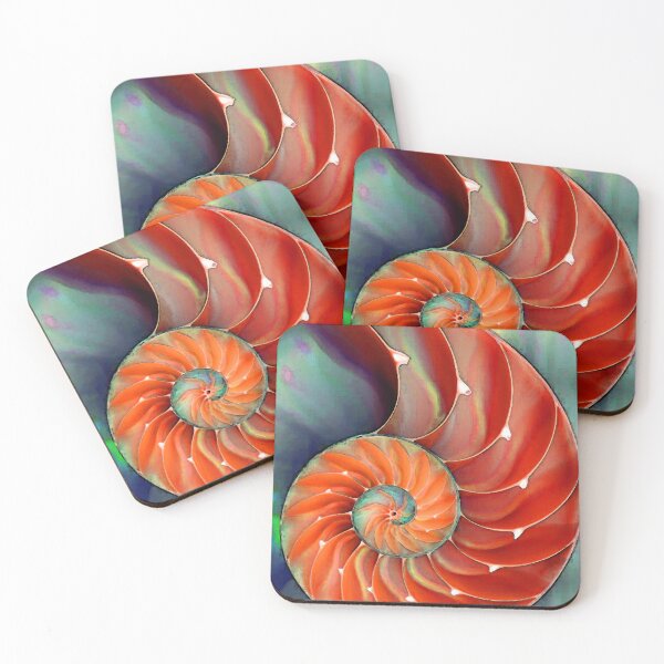 Item preview, Red Nautilus Shell - Sea Shells designed and sold by Sharon Cummings Art.