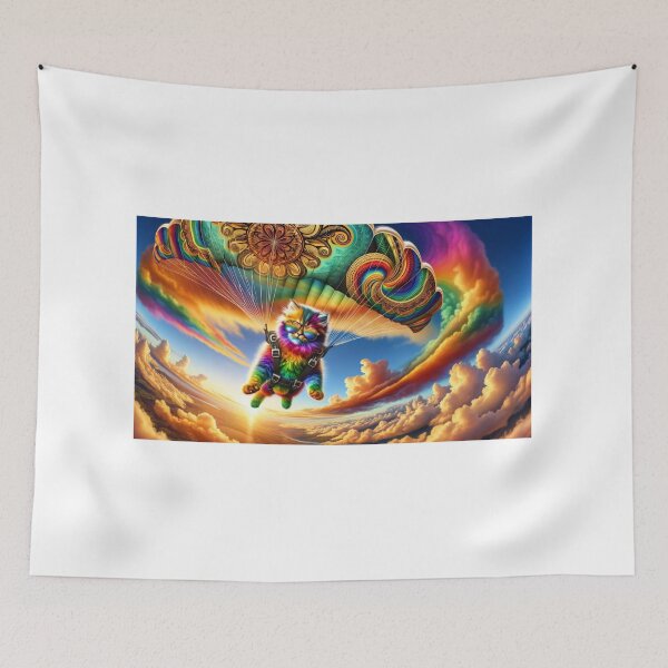 Item preview, Title: Āniwaniwa the Skydiving Ngeru (cat) designed and sold by Sienna Hamilton-Katene.