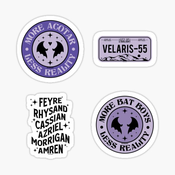 Item preview, Acotar Purple Bookish Pack / Acotar Characters Feyre Rhysand Cassian Azriel Velaris Chapter 55 Bat Boys High Lords Night Court Crescent City Book Tbr designed and sold by Latinoladas.