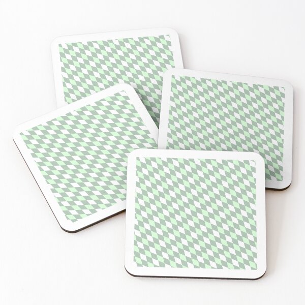 Item preview, Green & White Diamond Grid Seamless Eternal Impressions Textile designed and sold by Alchemy-A-La-G.