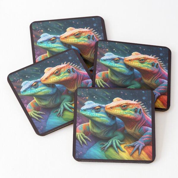 Item preview, Rainbow lizard love designed and sold by seahorse crossing.