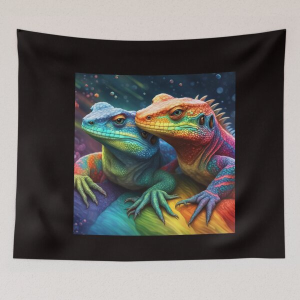 Item preview, Rainbow lizard love designed and sold by seahorse crossing.