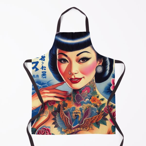 Item preview, Retro Tattooed Oriental Woman designed and sold by PulpVintage.