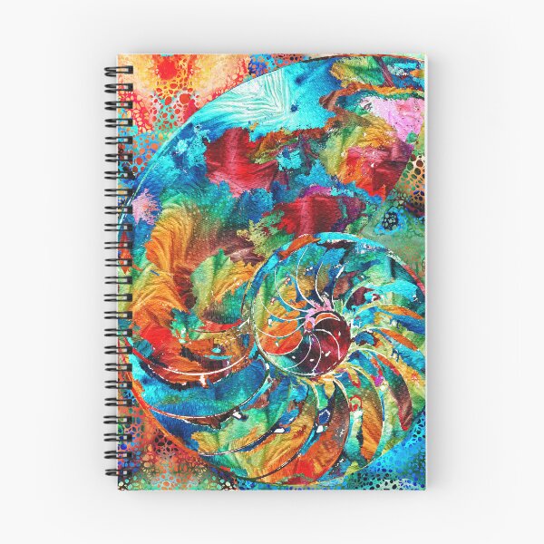 Item preview, Colorful Coastal Nautilus Shell Art Beach Decor designed and sold by Sharon Cummings Art.