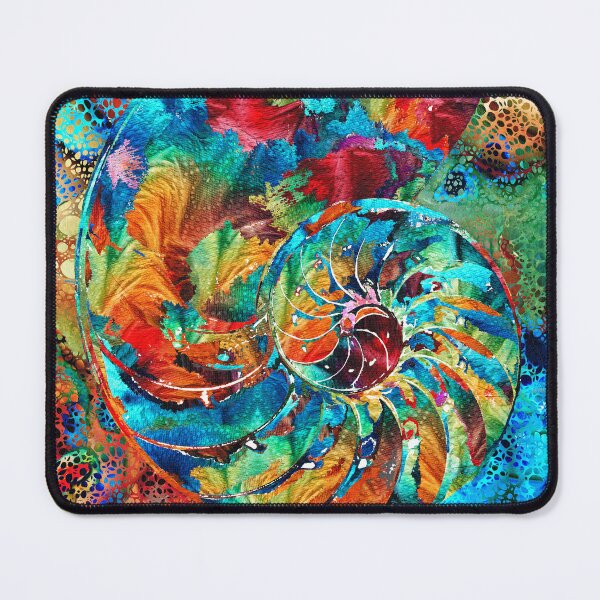 Item preview, Colorful Coastal Nautilus Shell Art Beach Decor designed and sold by Sharon Cummings Art.