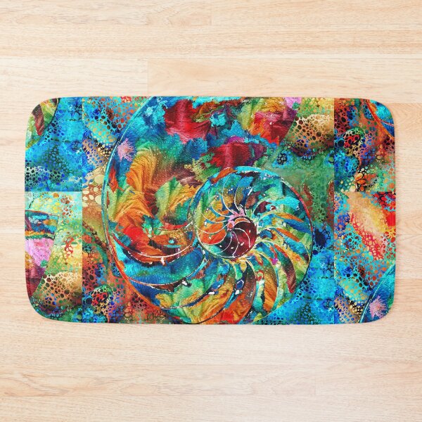 Item preview, Colorful Coastal Nautilus Shell Art Beach Decor designed and sold by Sharon Cummings Art.
