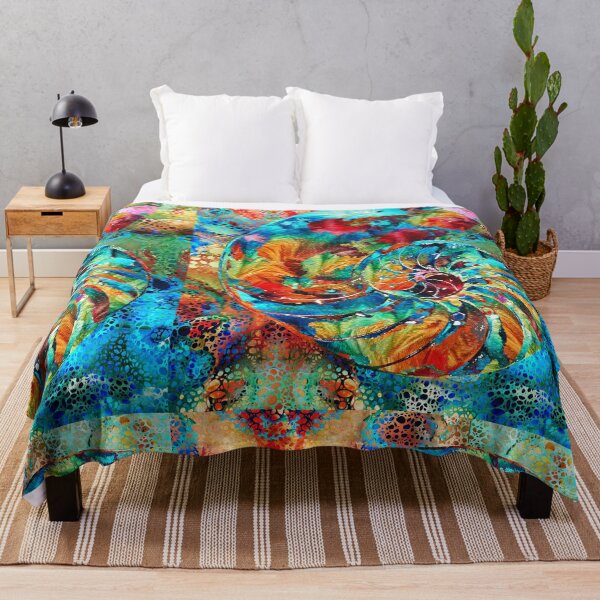 Item preview, Colorful Coastal Nautilus Shell Art Beach Decor designed and sold by Sharon Cummings Art.