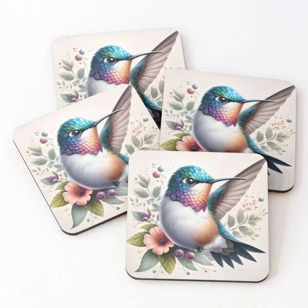Item preview, Elegant Hummingbird - Graceful Bird Canvas Print designed and sold by StickerStudio27.
