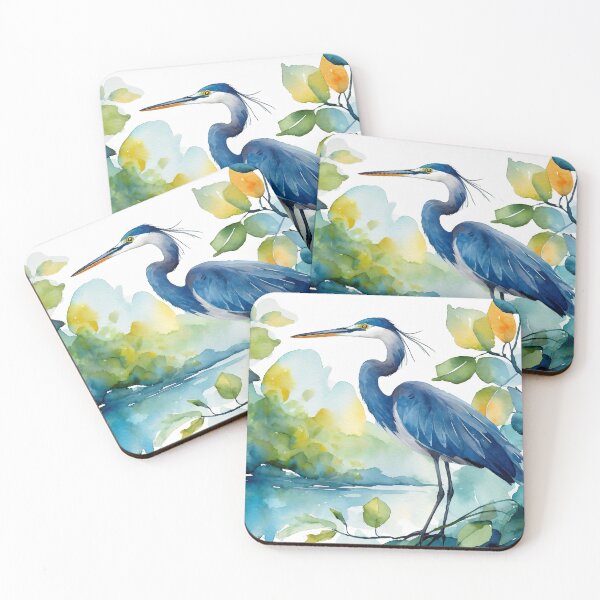 Item preview, The Majestic Blue Heron in Watercolor designed and sold by LianaCreates.