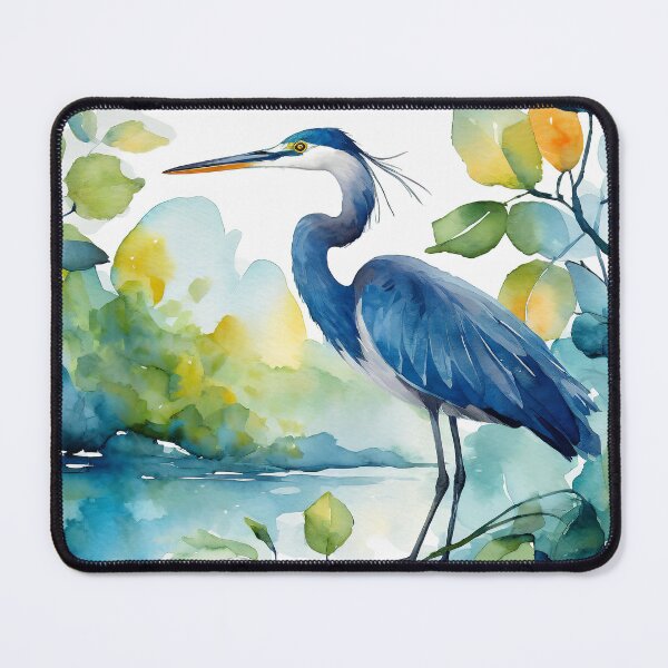 Item preview, The Majestic Blue Heron in Watercolor designed and sold by LianaCreates.