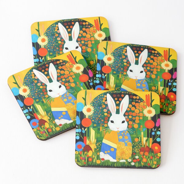 Item preview, Adorable rabbit among garden flowers and vegetables. designed and sold by Natalia-Vlad.