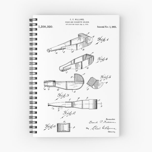 Item preview, Cigar And Cigarette Holder Patent White Background designed and sold by Peek-Designs.
