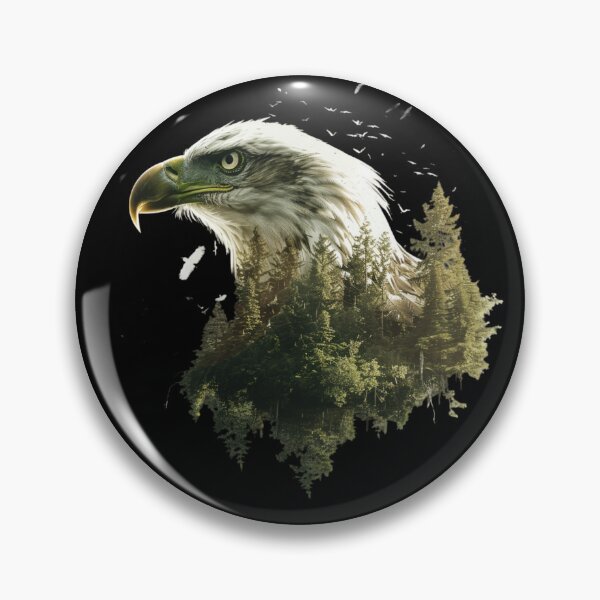 Item preview, My Spirit Mystical Animal is Eagle.Eagle head with nature designed and sold by elnexshop.