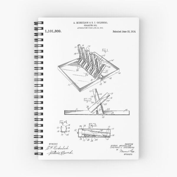 Artikelvorschau, Zigarettenschachtel, Vintage, Patent, Erfindung, Weißer Hintergrund entworfen und verkauft von Peek-Designs.