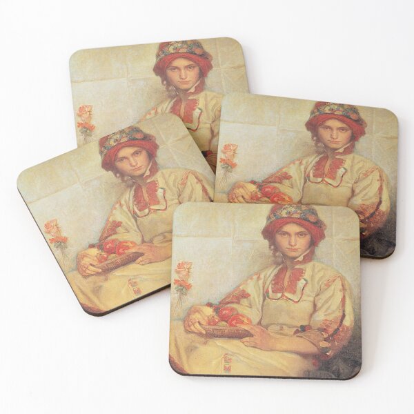 Item preview, 1920 Croatian Woman with Apples , by Alphonse Mucha. HIGH DEFINITION designed and sold by MINDTHECHERRY.