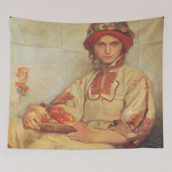 Item preview, 1920 Croatian Woman with Apples , by Alphonse Mucha. HIGH DEFINITION designed and sold by MINDTHECHERRY.