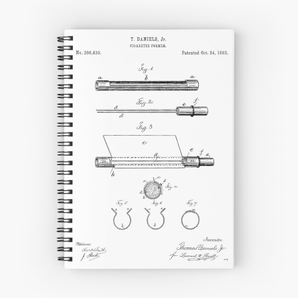 Artikelvorschau, Zigarette ehemaliger 1882 Vintage Patent weißer Hintergrund entworfen und verkauft von Peek-Designs.