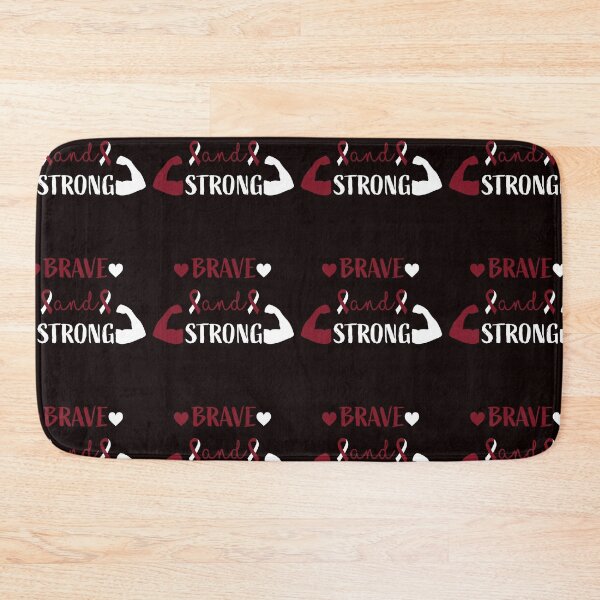 Item preview, Brave and strong, Head and neck cancer awareness, Burgundy and white Ribbon, Head and neck ribbon designed and sold by BlueDiamond-19.