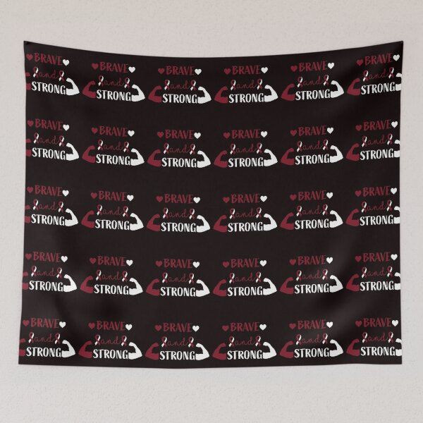 Item preview, Brave and strong, Head and neck cancer awareness, Burgundy and white Ribbon, Head and neck ribbon designed and sold by BlueDiamond-19.