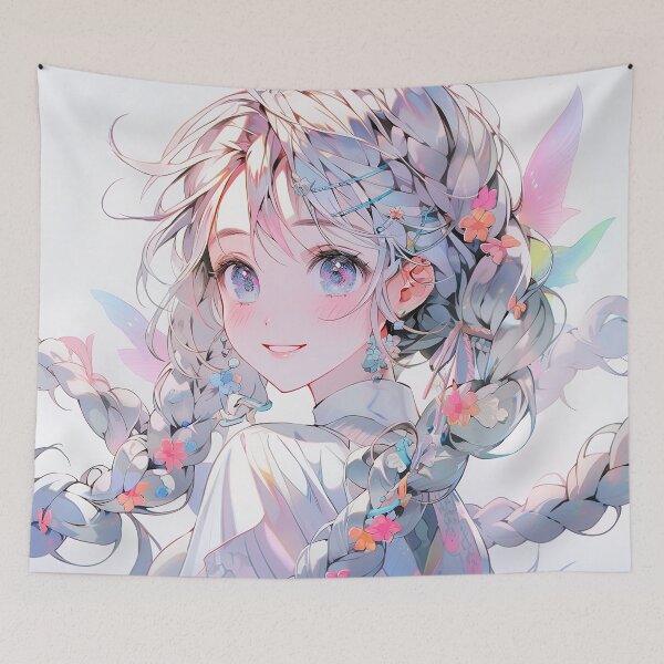 Item preview, Iridescent Joyful Braids Anime Girl designed and sold by bubblegoth.