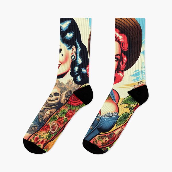 Item preview, Retro Tattooed Farm Girls designed and sold by PulpVintage.