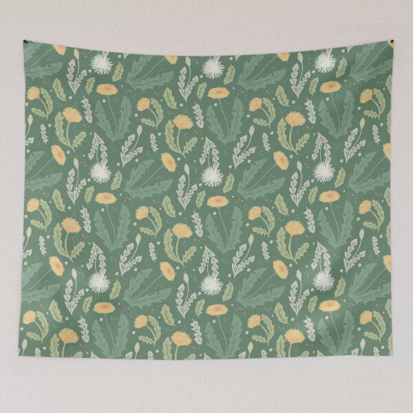 Item preview, Dandelion Floral Weed Pattern, Green designed and sold by tanyadraws.