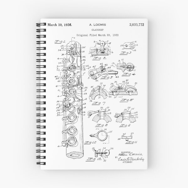 Item preview, Clarinet Woodwind Instrument Patent Art White Background designed and sold by Peek-Designs.