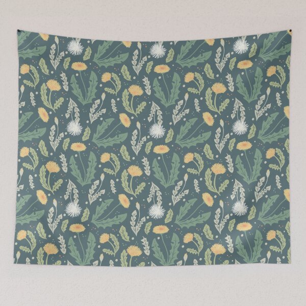 Item preview, Dandelion Floral Weed Pattern, Dark Green designed and sold by tanyadraws.