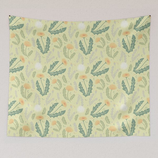 Item preview, Dandelion Floral Weed Pattern, Light Green designed and sold by tanyadraws.