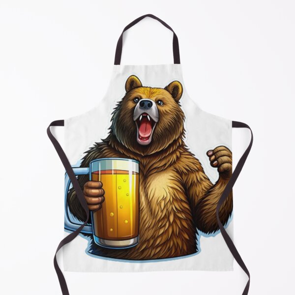 Item preview, Angry bear holding beer designed and sold by catcraftss.