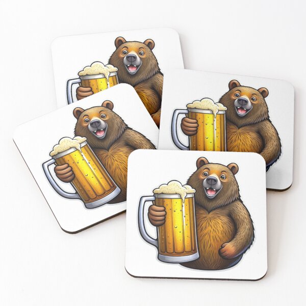 Item preview, Cute bear holding beer designed and sold by catcraftss.