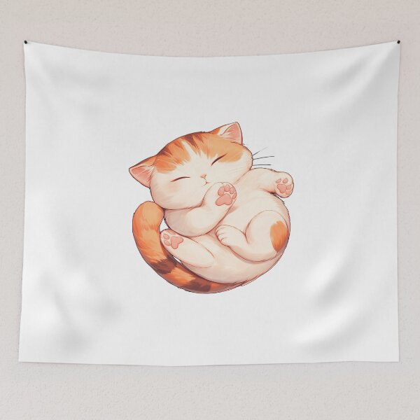Item preview, A cute cat sleeping on its back designed and sold by HandsomeCat.