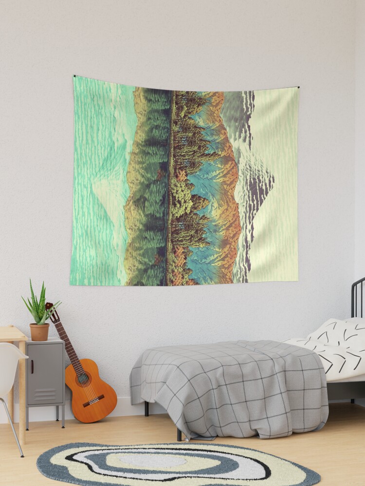 Thumbnail 1 of 3, Tapestry, The Unknown Hills in Kamakura - Nature Landscape designed and sold by Kijiermono.