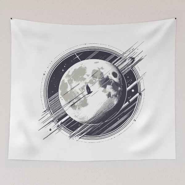 Item preview, Bird silhouette in front of the full moon designed and sold by ColorraidCRTS.