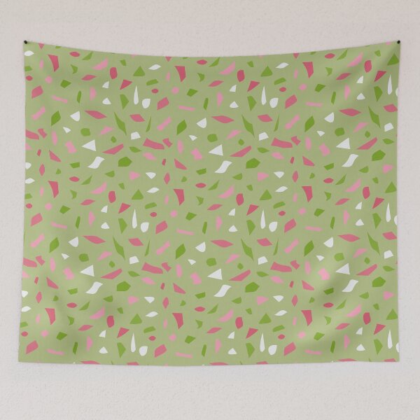 Item preview, Green Pink White Terrazzo Tile Spring Rainbow Pattern  designed and sold by Sarcastic Narwhal.