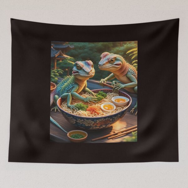 Item preview, Lagartos arcoiris compartiendo el almuerzo designed and sold by seahorse crossing.